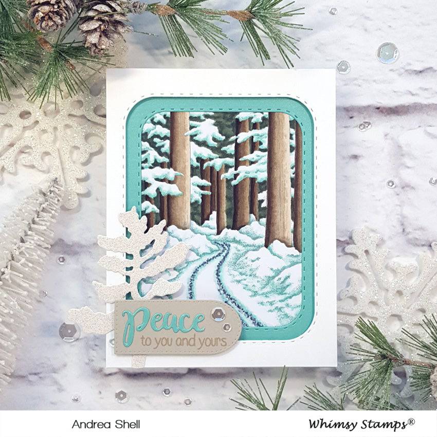 Winter Woods Rubber Cling Stamp - Whimsy Stamps