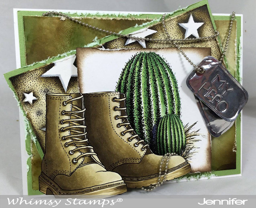 Boots Rubber Cling Stamp - Whimsy Stamps