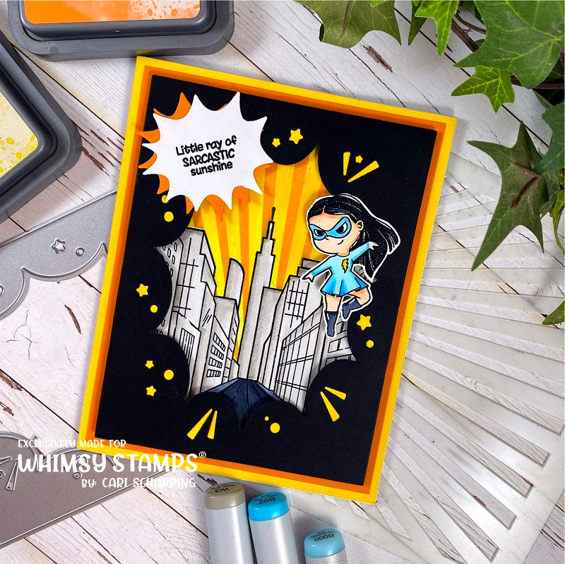 **NEW City Street Background Rubber Cling Stamp - Whimsy Stamps