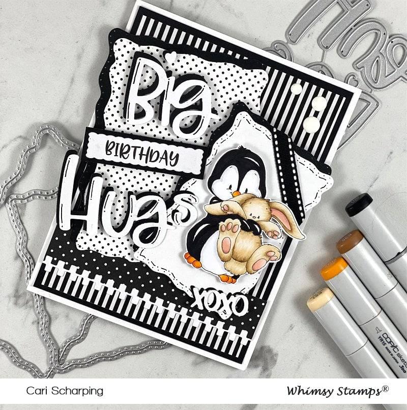 Penguin Loves Bunny - Digital Stamp - Whimsy Stamps