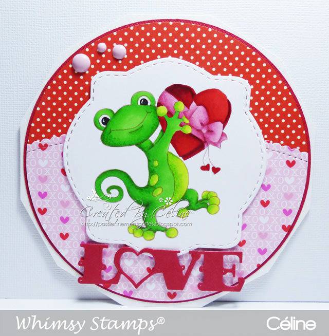 Gecko Love - Digital Stamp - Whimsy Stamps