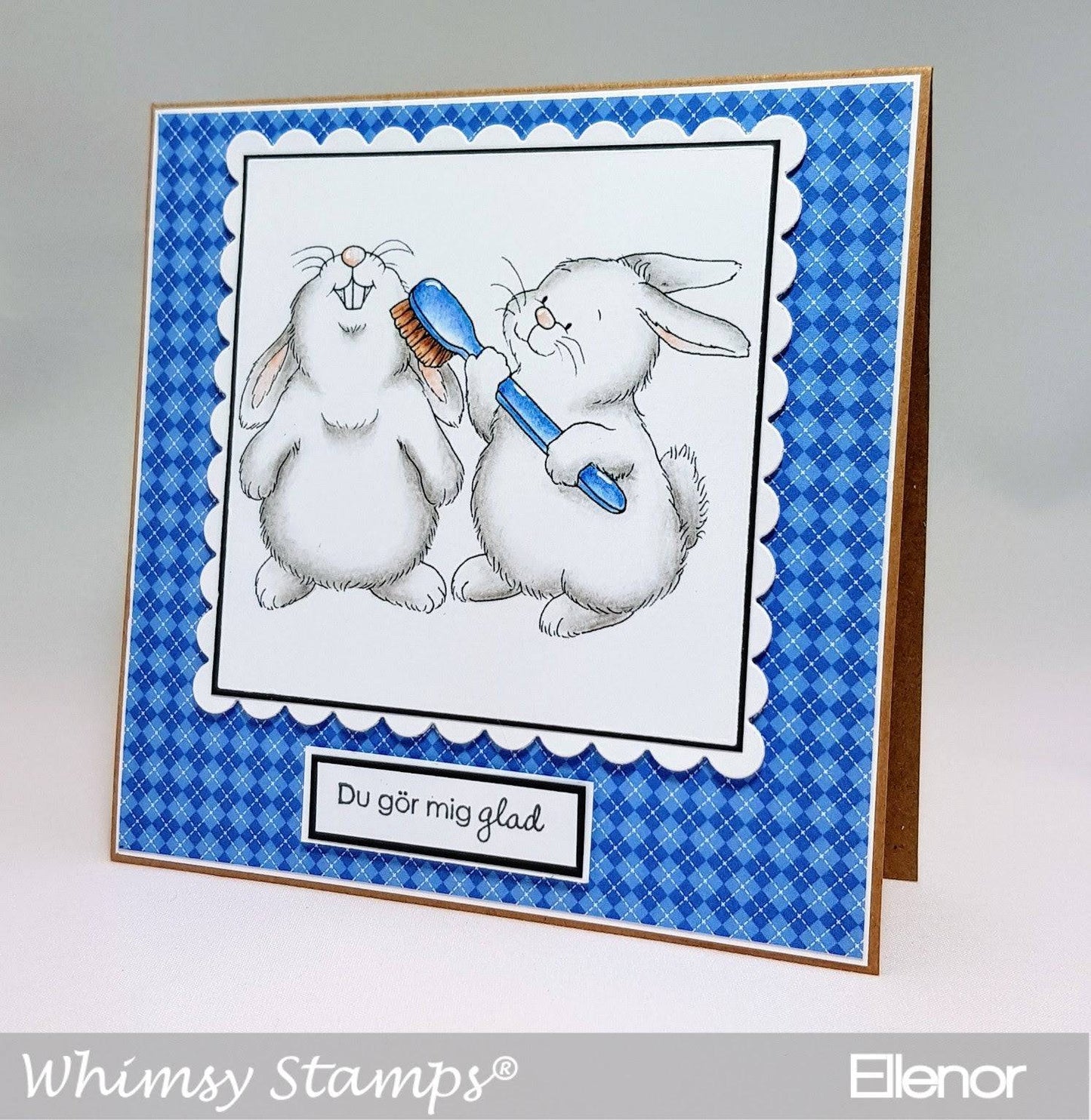 Bunnies Brushing Teeth - Digital Stamp - Whimsy Stamps