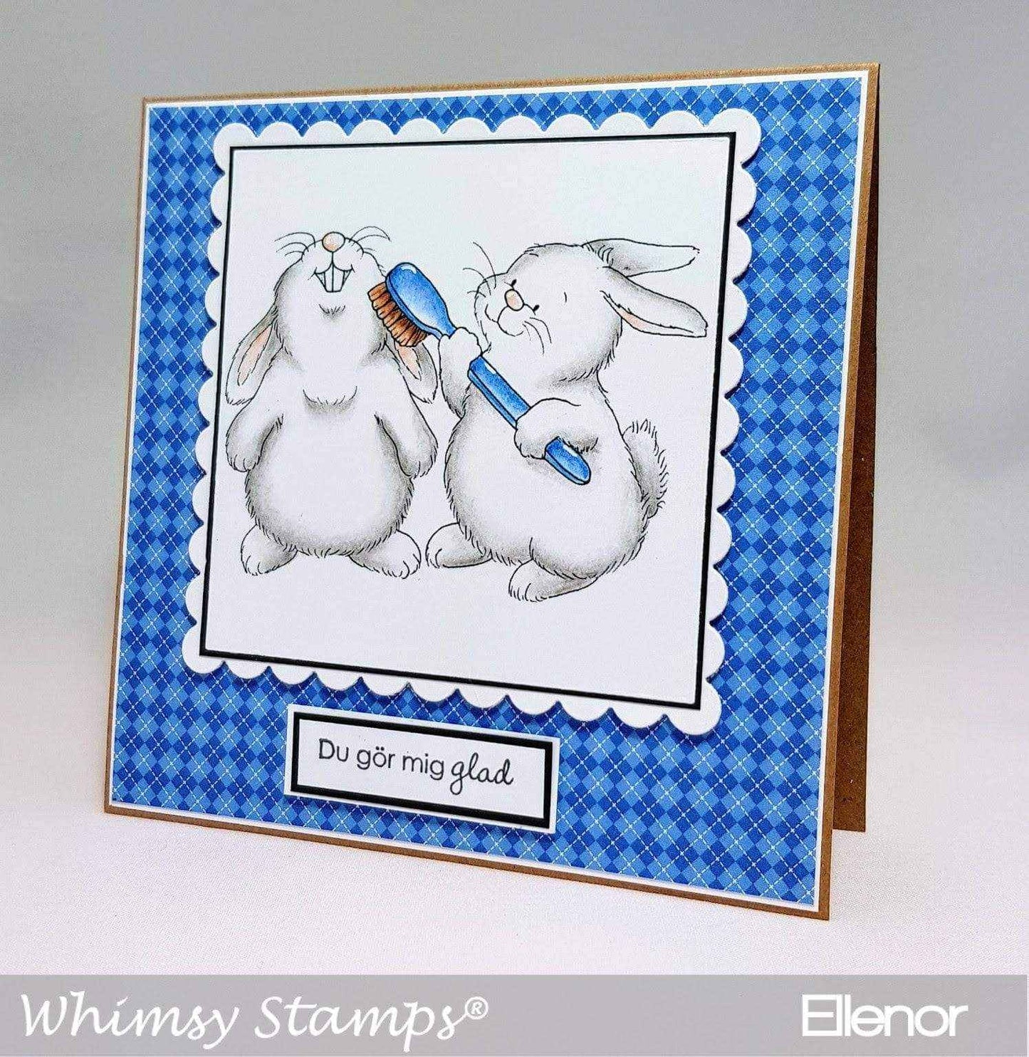 Bunnies Brushing Teeth - Digital Stamp