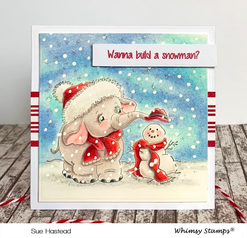 Ellie's Snowman Rubber Cling Stamp - Whimsy Stamps