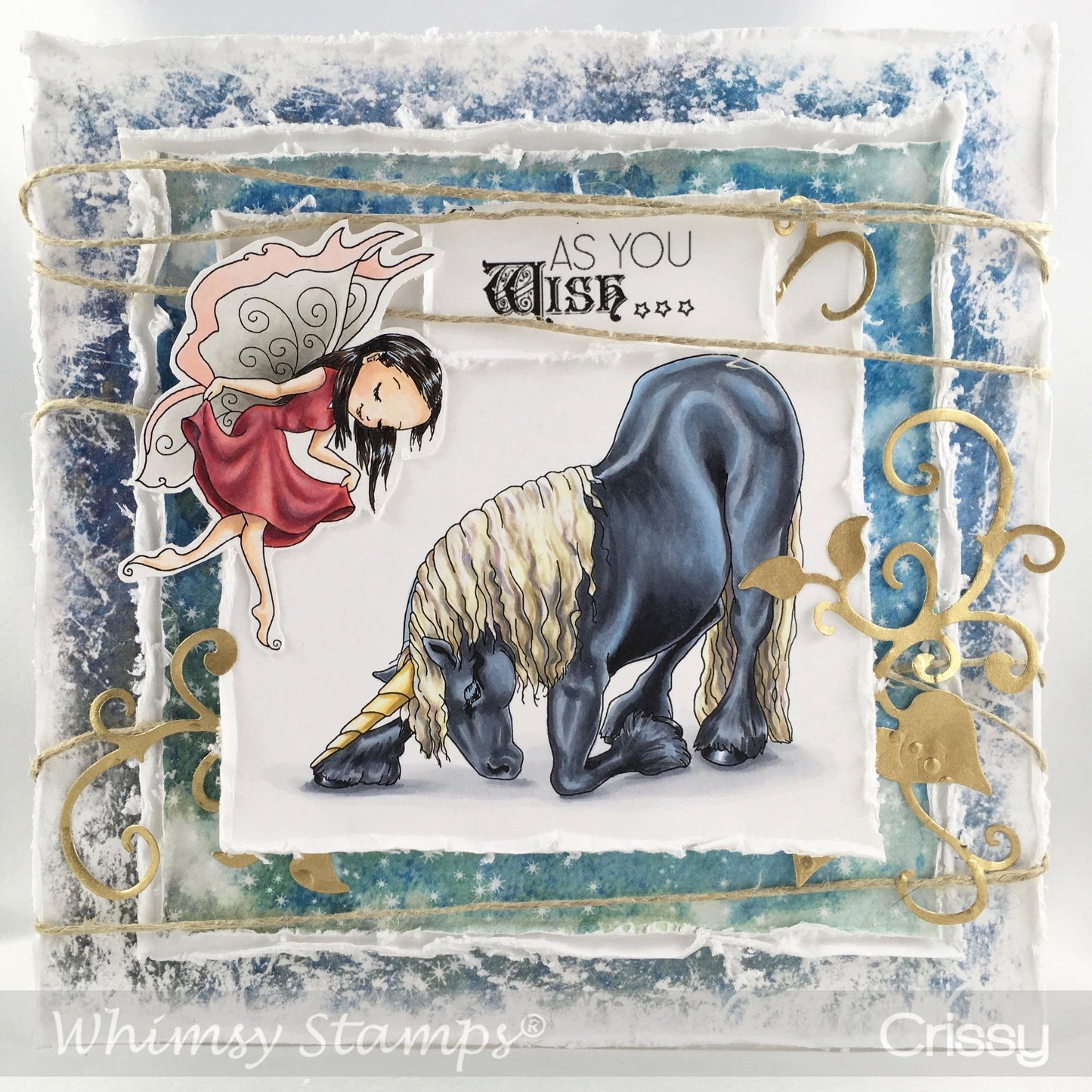 Fairy and Unicorn Greetings - Digital Stamp - Whimsy Stamps