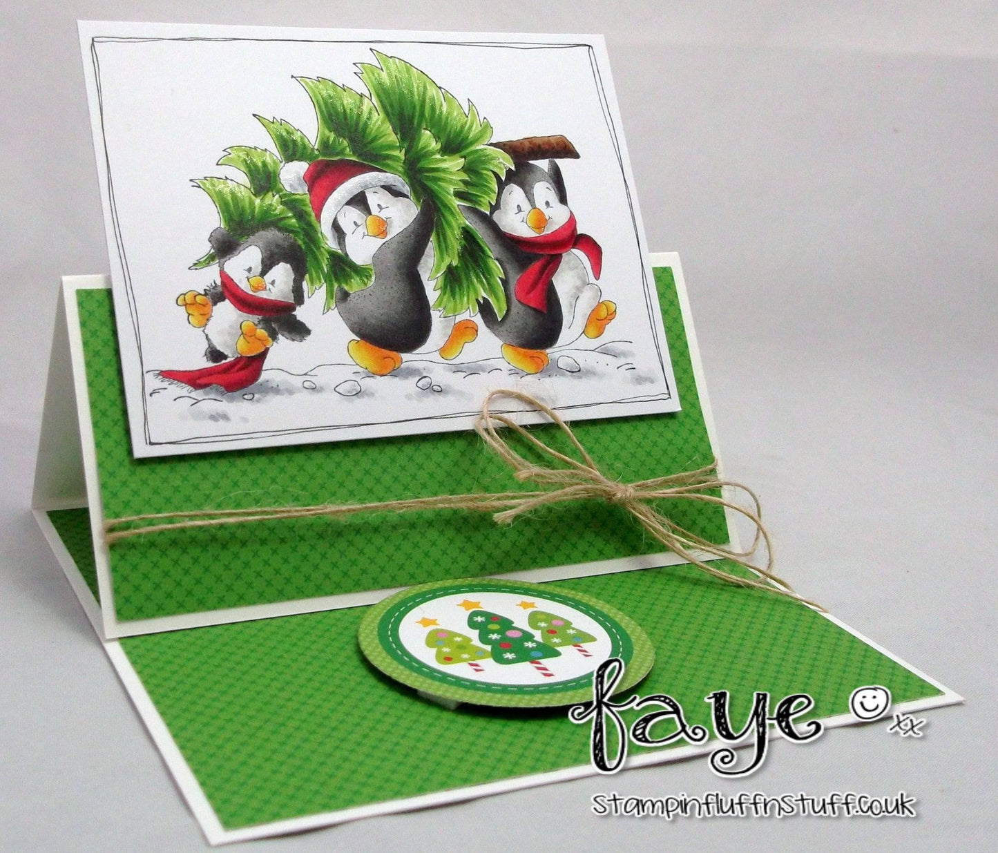 Penguins Carry the Tree - Digital Stamp - Whimsy Stamps