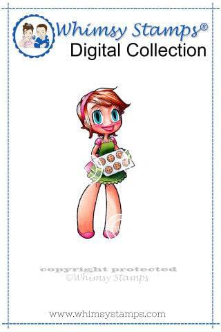 Gingerbread Kaylee - Digital Stamp - Whimsy Stamps