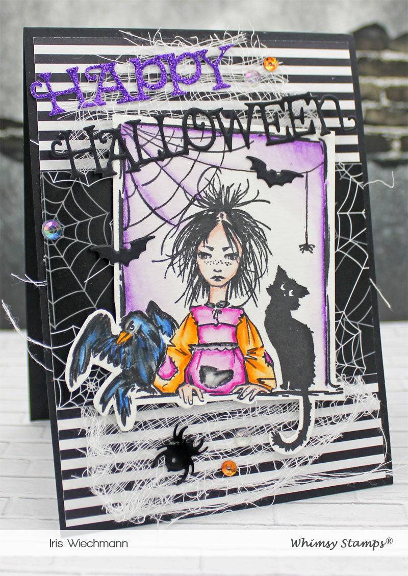 Happiest of Haunts Rubber Cling Stamp - Whimsy Stamps