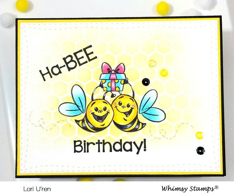 Hap-Bee Birthday Clear Stamps - Whimsy Stamps