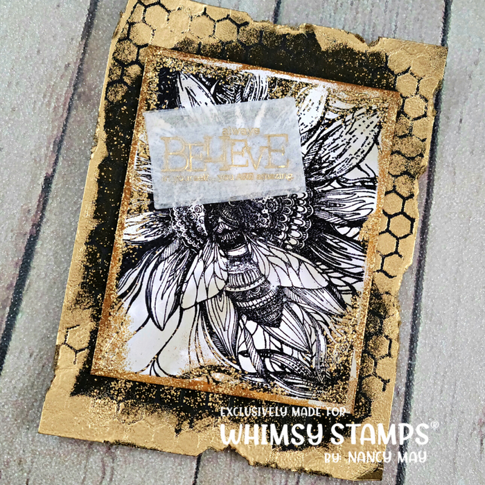 *NEW Big Bumble Background Rubber Cling Stamp - Whimsy Stamps
