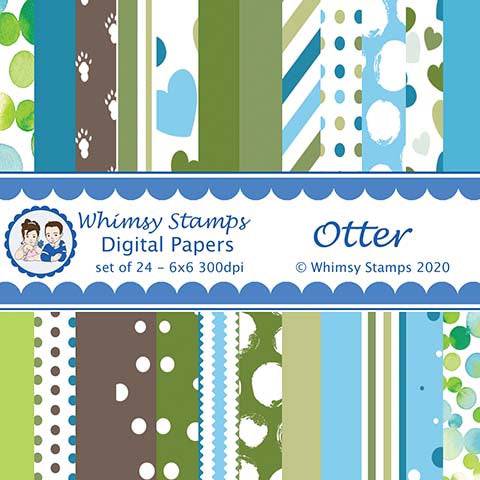 Otters Papers - Digital Paper - Whimsy Stamps