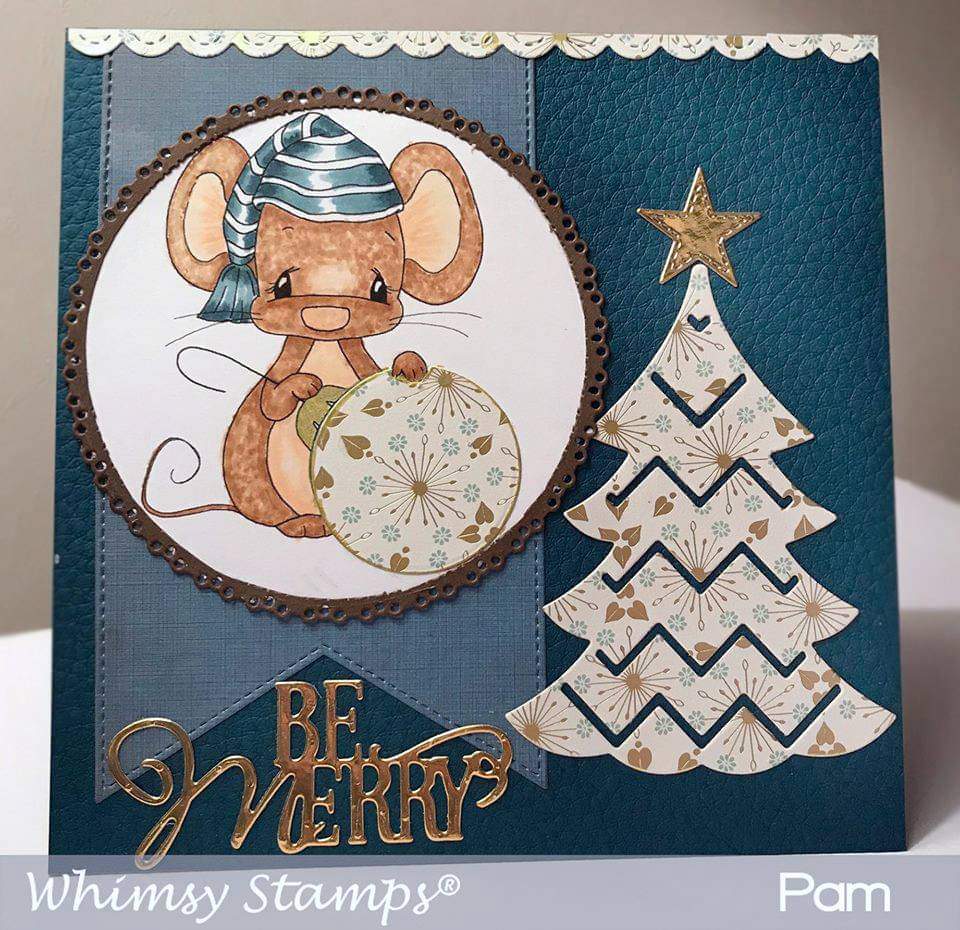 Christmas Mouse - Digital Stamp - Whimsy Stamps