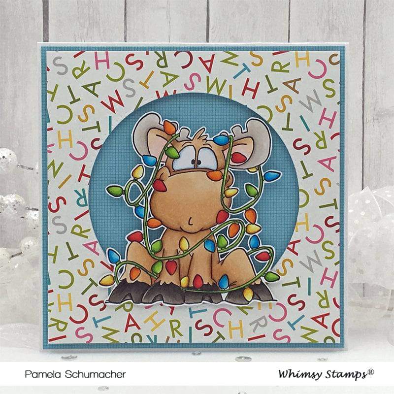 Moose Tangle Rubber Cling Stamp - Whimsy Stamps