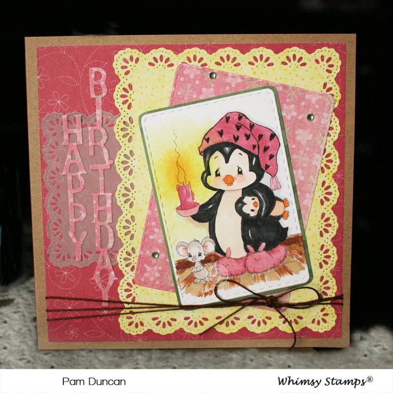 Penguin Candle Light Set - Digital Stamp - Whimsy Stamps