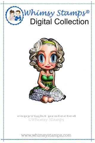 Party Girl Gwen - Digital Stamp - Whimsy Stamps