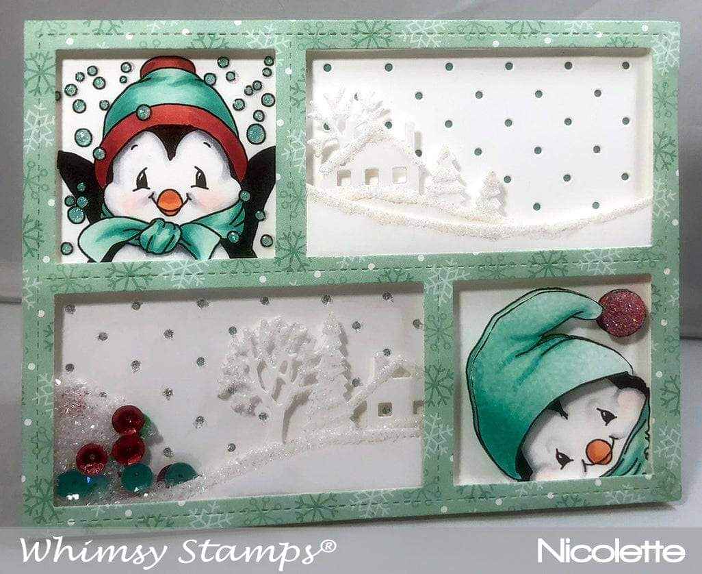 Penguin Holiday Squares Clear Stamps