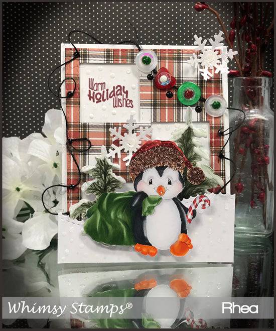 Penguin Santa - Digital Stamp - Whimsy Stamps