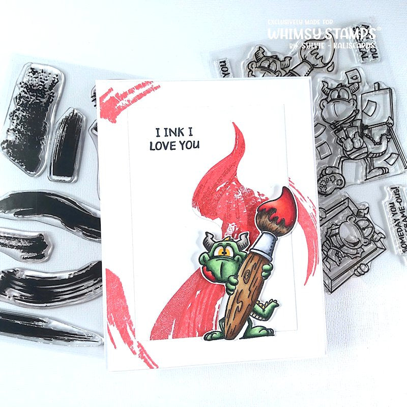 **NEW Paint Brush Strokes Clear Stamps - Whimsy Stamps
