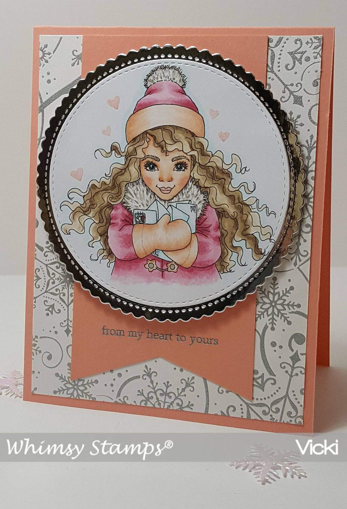 Pretty Girl Happy Mail - Digital Stamp - Whimsy Stamps
