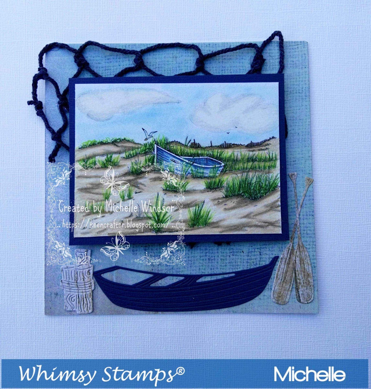Beach Front Rubber Cling Stamp