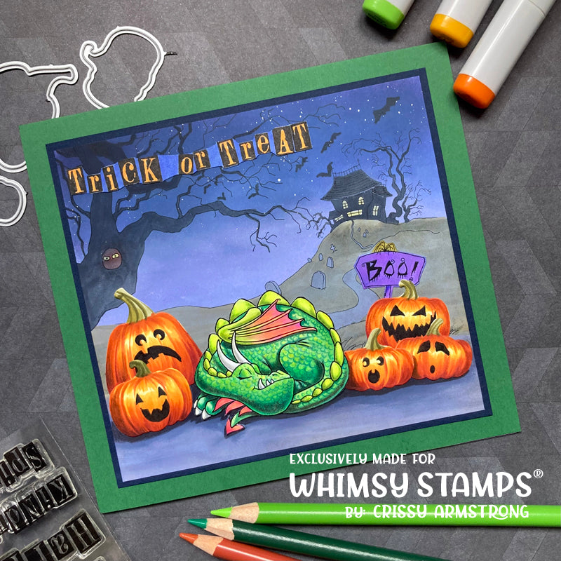 Haunted Halloween Scene - Digital Stamp - Whimsy Stamps
