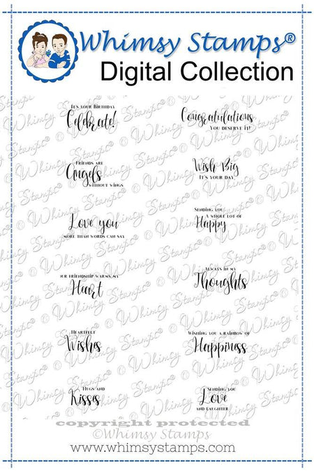 Big Wishes Sentiments - Digital Sentiments - Whimsy Stamps