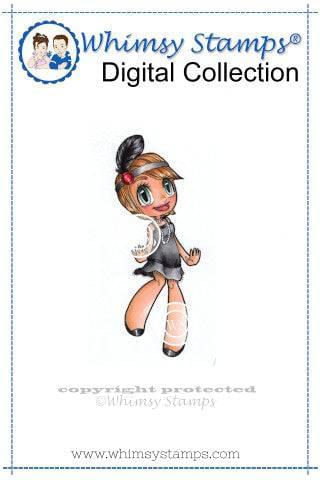 Flapper Kaylee - Digital Stamp - Whimsy Stamps