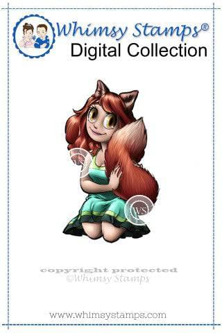Foxy Lady - Digital Stamp - Whimsy Stamps