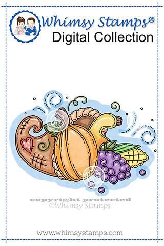 Harvest Cornucopia - Digital Stamp - Whimsy Stamps