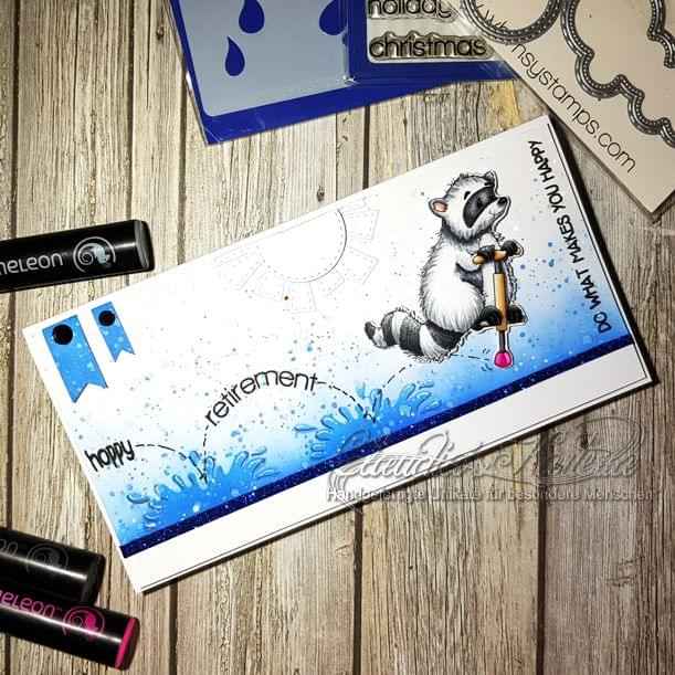 Hopping Raccoon - Digital Stamp