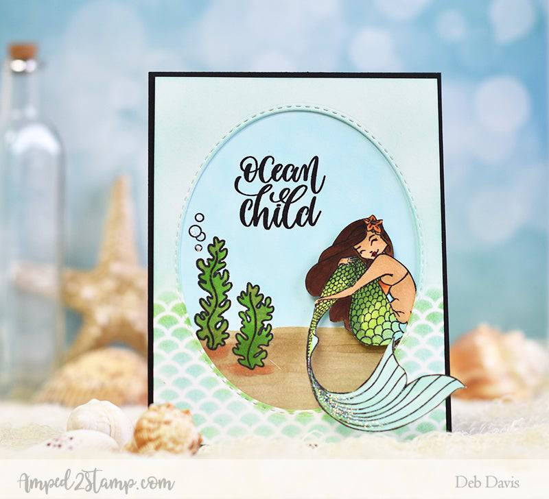 Mermaid Scales Stencil - Whimsy Stamps