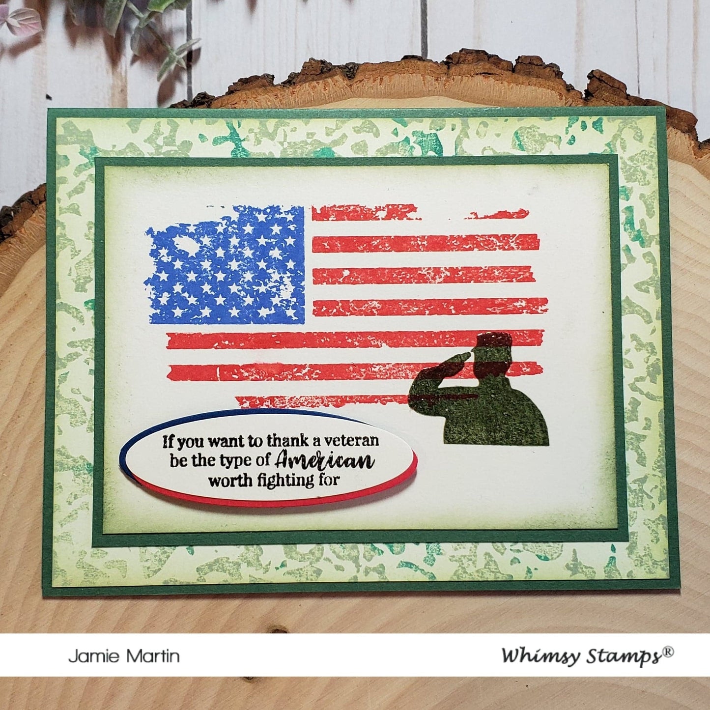 Military Camo Background Rubber Cling Stamp - Whimsy Stamps