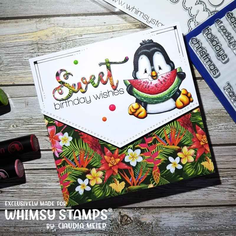 Penguin Loves Watermelon - Digital Stamp