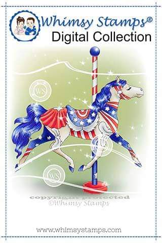 Carousel Horse Proud to Be - Digital Stamp - Whimsy Stamps