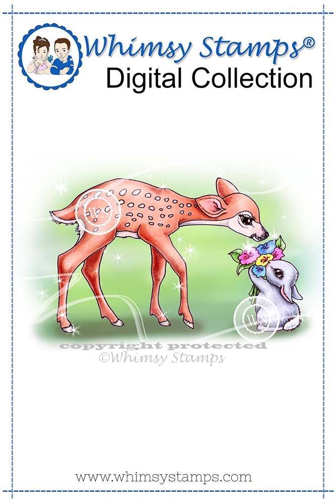 Smell the Flowers - Digital Stamp - Whimsy Stamps