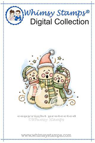 Caroling Snowmen - Digital Stamp - Whimsy Stamps