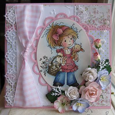 Suzi with Bunny - Digital Stamp - Whimsy Stamps