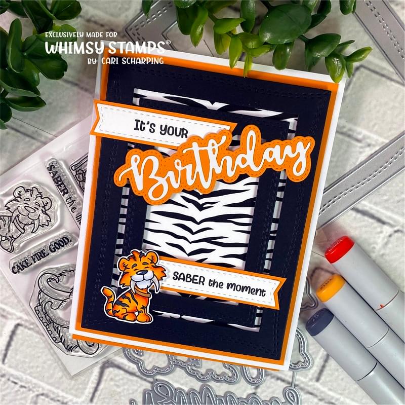 Toner Card Front Pack - Slimline Wild and Free - Whimsy Stamps
