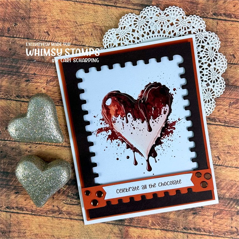 **NEW Quick Card Fronts - A2 Chocolate Sweetheart - Whimsy Stamps