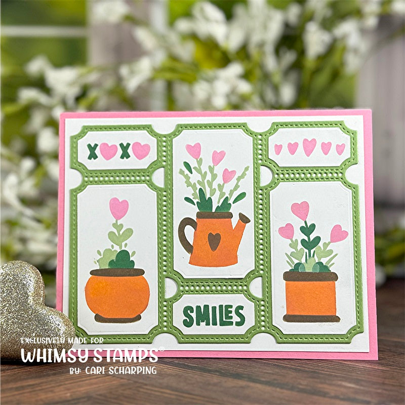 Planted Hearts Layering Stencil - Whimsy Stamps