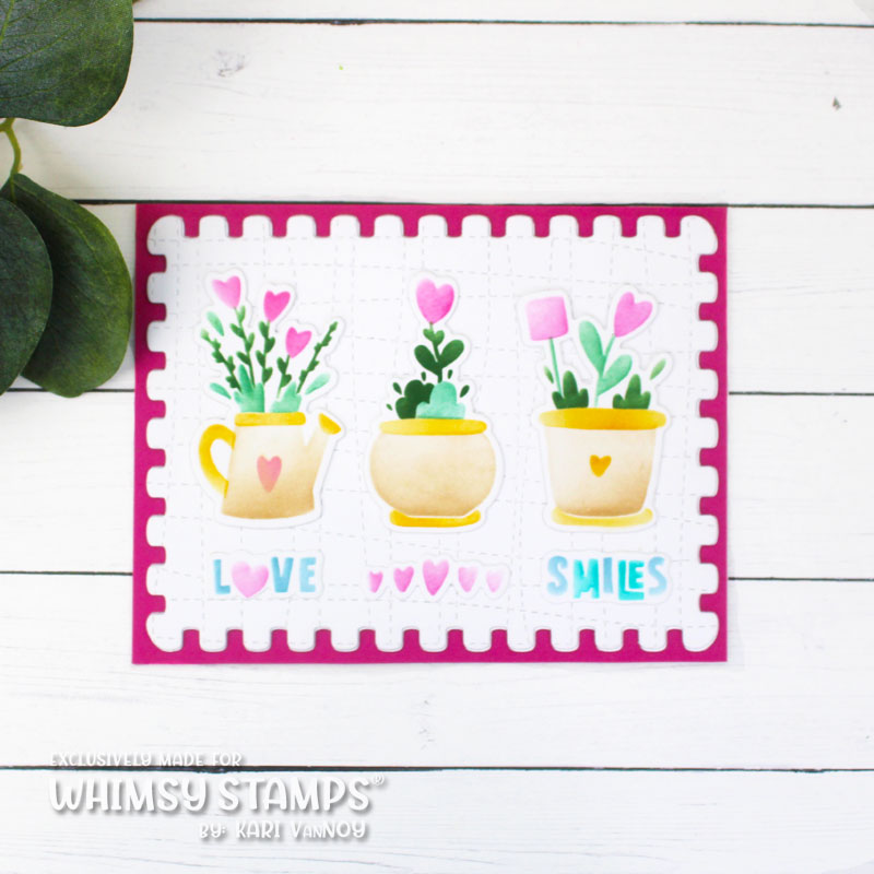 Planted Hearts Layering Stencil - Whimsy Stamps