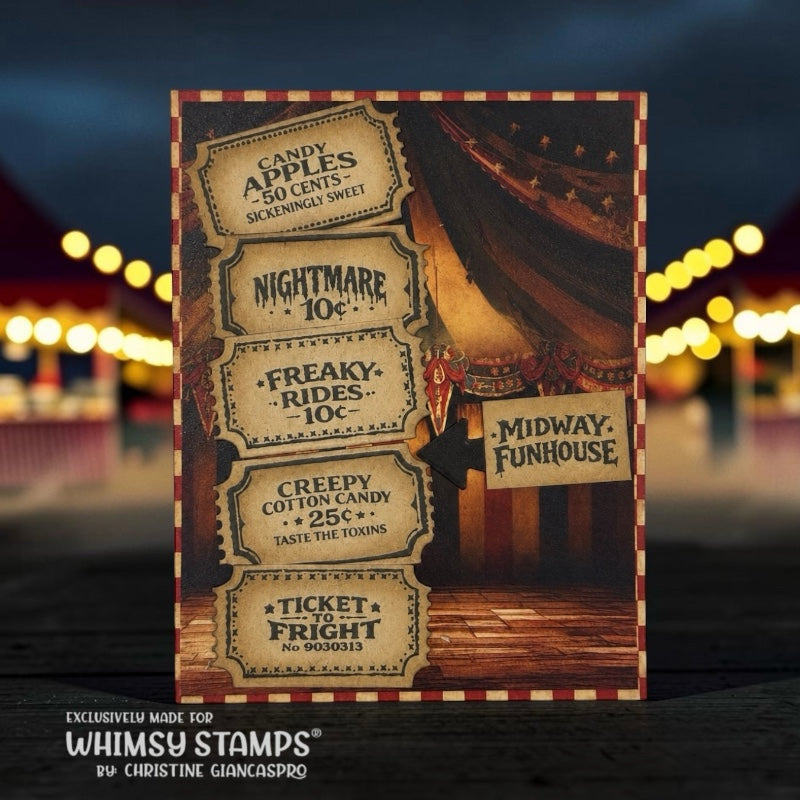 Creepy Carnival Ticket Stubs Clear Stamps