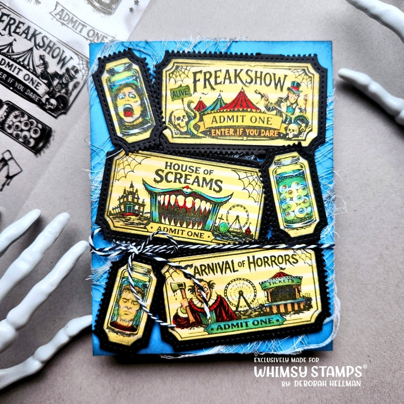 Creepy Carnival Freakshow Tickets Clear Stamps