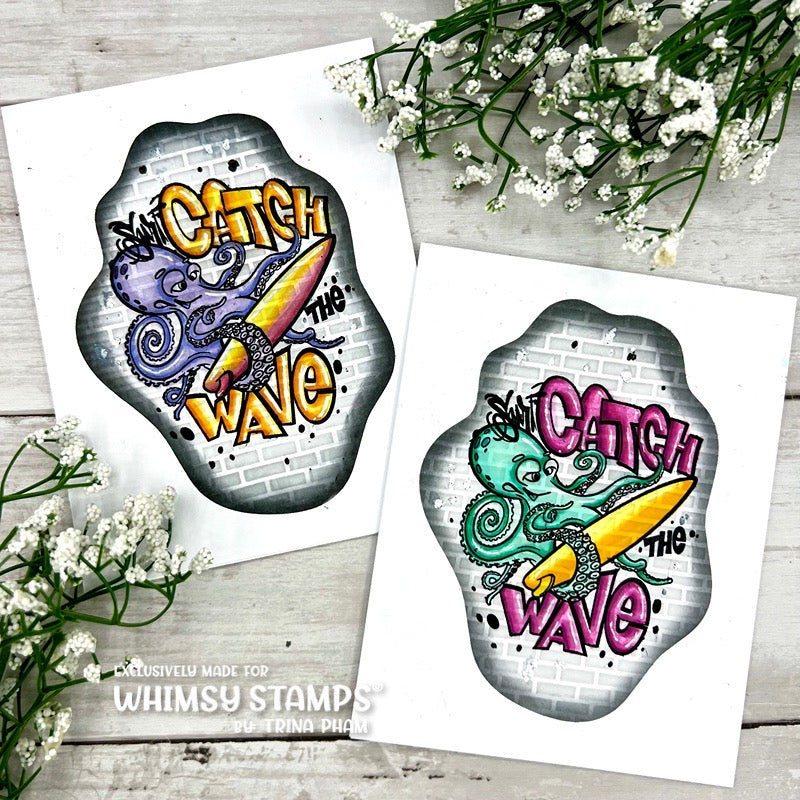 **NEW Catch the Wave Clear Stamps - Whimsy Stamps