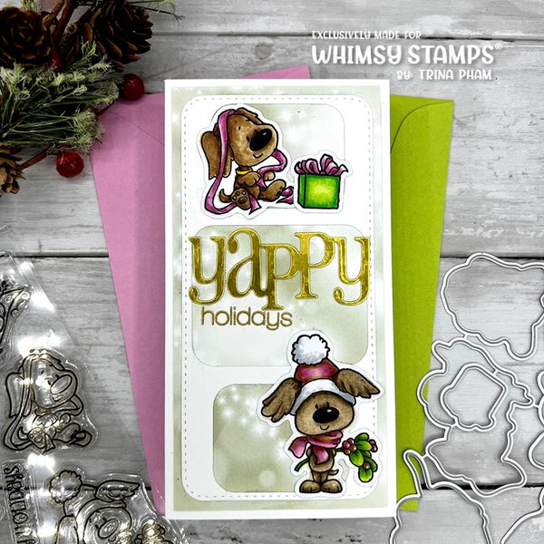 **NEW Christmas Doggies Outlines Die Set - Whimsy Stamps