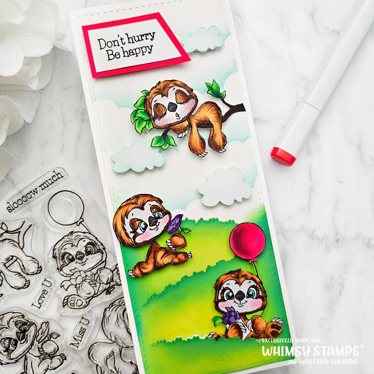 **NEW Sloth Moments Clear Stamps - Whimsy Stamps