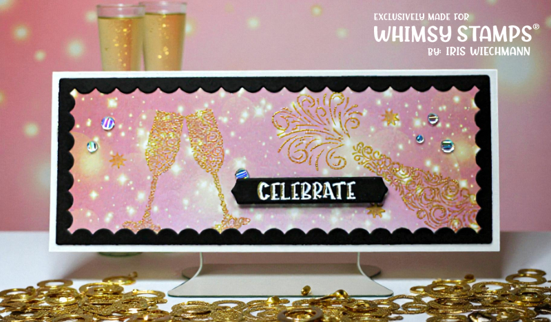 *NEW Celebrate Champagne Clear Stamps - Whimsy Stamps