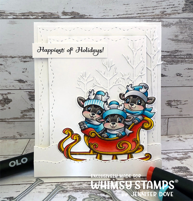 *NEW Ho Ho Ho Deer Clear Stamps - Whimsy Stamps