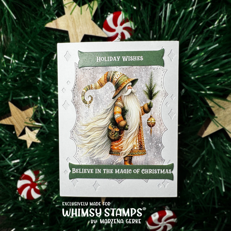 *NEW Quick Card Fronts - Woodland Santa 1 - Whimsy Stamps
