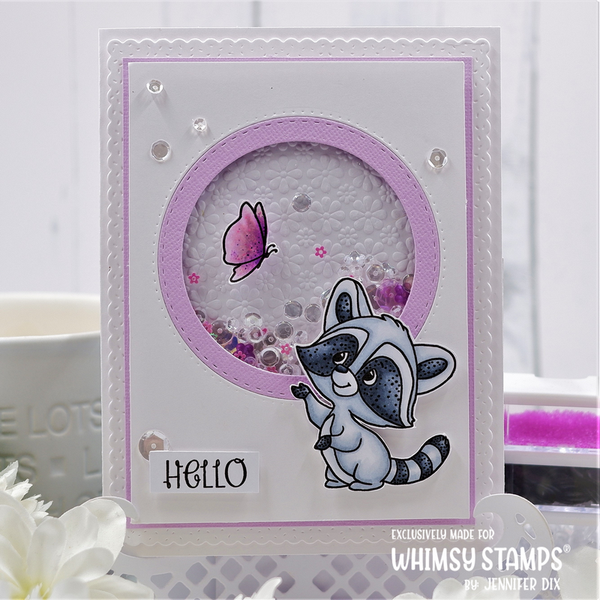 **NEW Raccoon Happy Day Clear Stamps - Whimsy Stamps